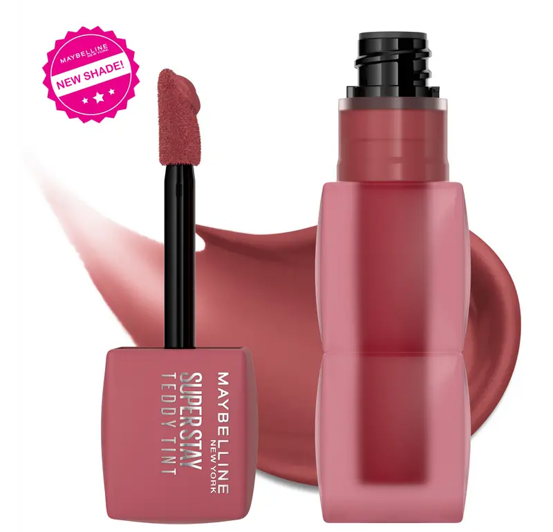 Super Stay Teddy Tint, 12HR Wear, Lightweight, Long Lasting and Smudge Proof Soft Matte Lipstick, Maybelline New York