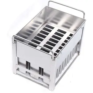 Popsicle Mold,20/30pcs Stainless Steel Popsicle Mold Kit Flat Head Double Slot Shape Ice Cream Mold Commercial Frozen Popsicle Pop Mold with 85g Each Cup, Reusable Wooden Stick, Clean Brush for Home Kitchen Utensils Silver