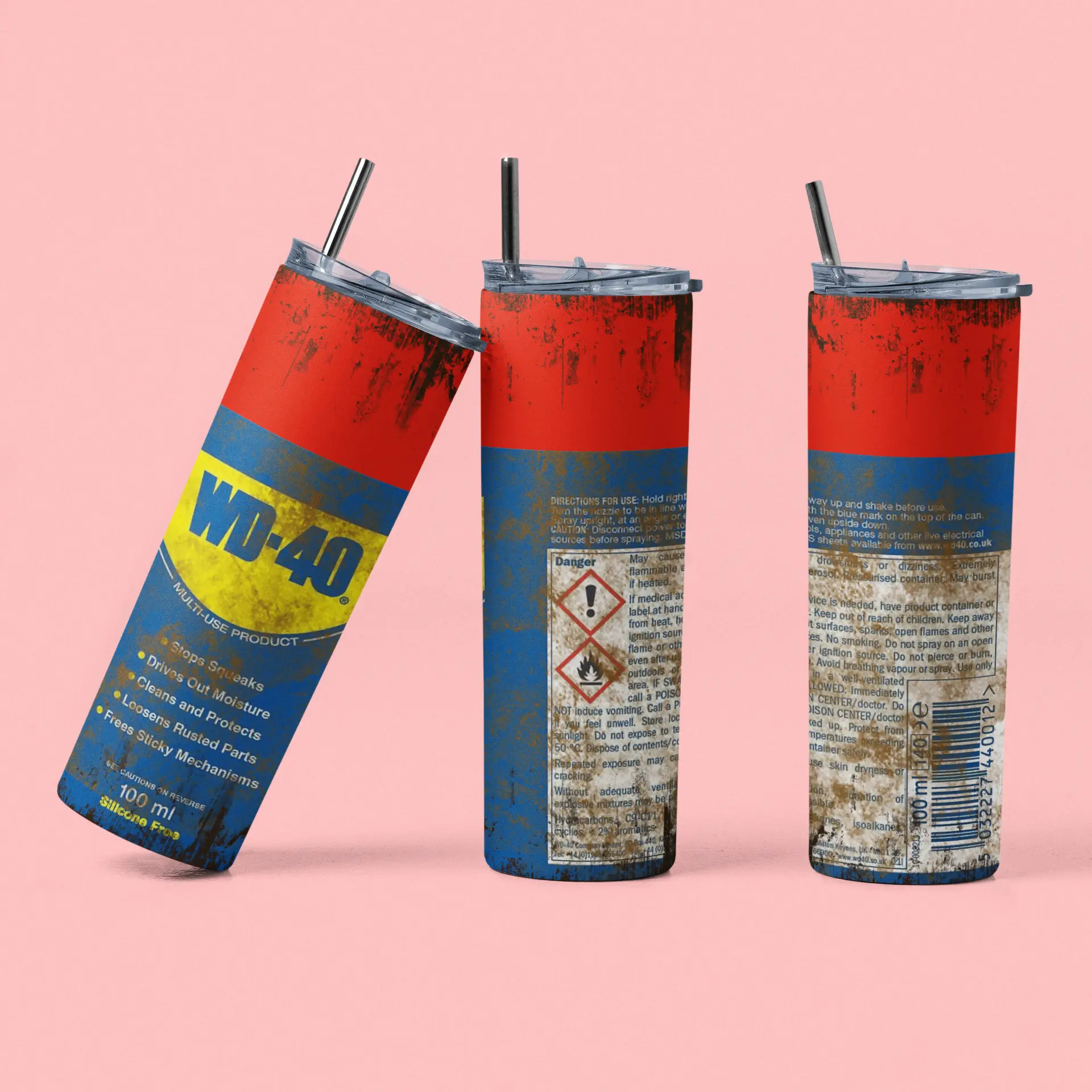 WD-40 Car Degreaser 20oz Skinny Tumbler with Leak-Proof Lid & Reusable Straw - Drinkware for Car Cleaning - Flasks