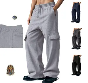 Oscar Sports Men's Soft Fleece Open Bottom Relaxed Cargo Pants 5 Pocket Menswear Navy Black Heather Gray Charcoal Gray