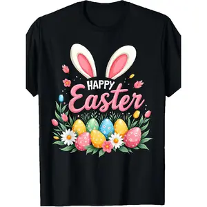 Happy Easter Bunny Spring Easter Egg Easter Shirts for Women T-Shirt Graphic Tshirt