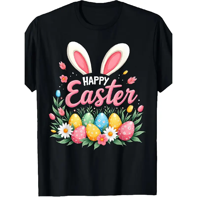 Happy Easter Bunny Spring Easter Egg Easter Shirts for Women T-Shirt Graphic Tshirt