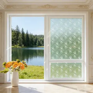 Aesthetic Wave Window Film, Instant Room Makeover, No Glue Static Window Film, Privacy & Style for Renters, DIY Window Upgrade, No Mess, Easy Install