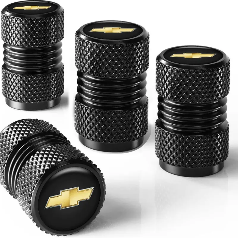 4pcs Metal Alloy Car Wheel Tire Valve Caps, Dustproof Stem Cover, Tyre Caps, Compatible with Chevrolet Cruze, Sonic, Silverado, Trax, Camaro, Captiva, Equinox, Trailblazer