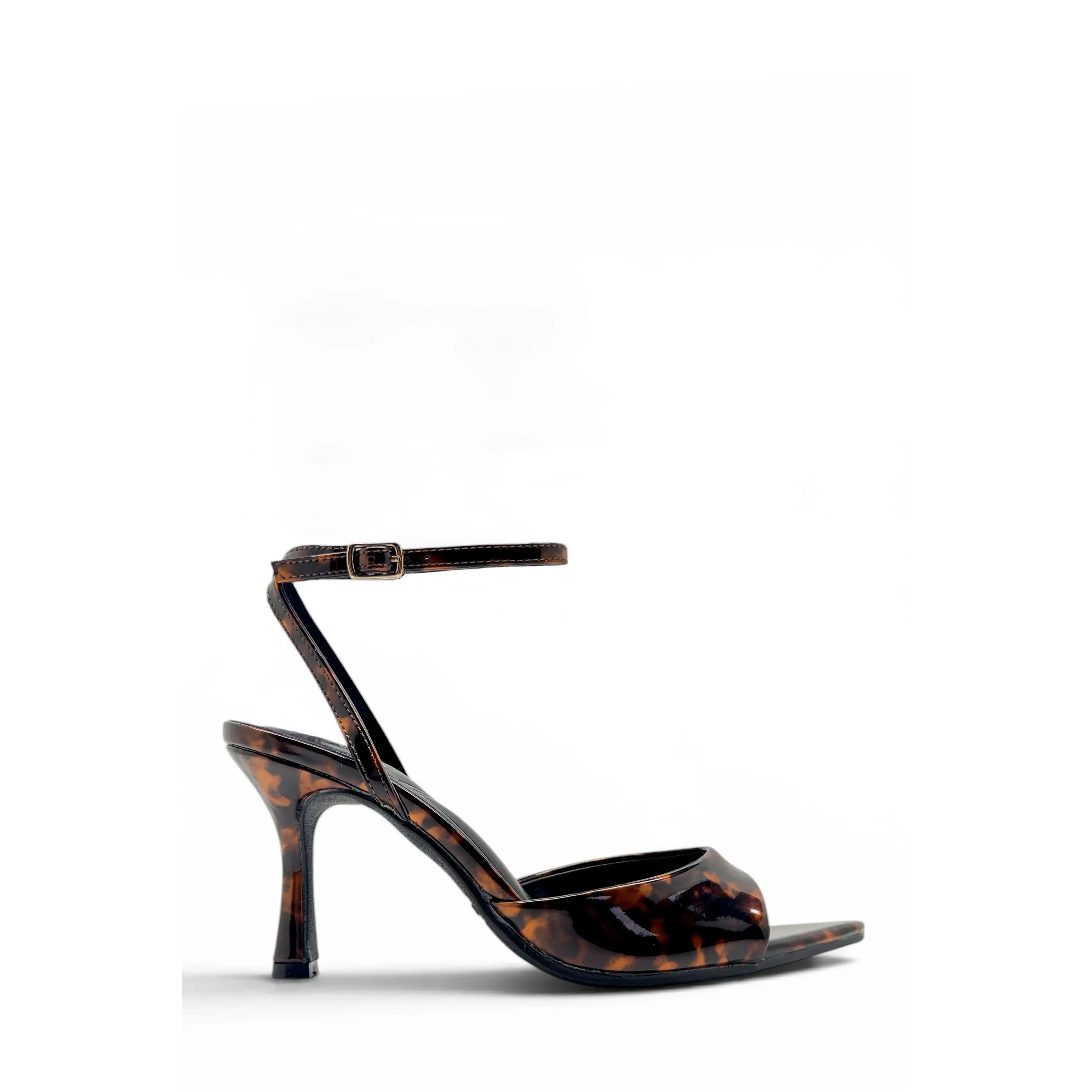 Melissa Ankle Strap Single Sole Heels - Tortoise
