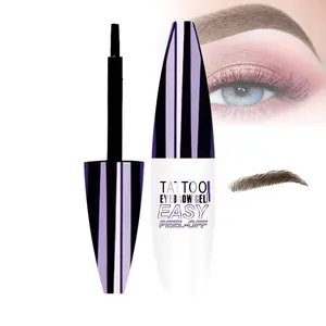 Easy Peel-Off Eyebrow Gel-Waterproof &Sweatproof, Long-Lasting Black or Brown TattooTint, Film Forming, Medium Coverage for All SkinTypes