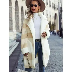 Plaid Button-Down Coat with Pockets