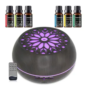 550ml Essential Oil Diffuser with Remote 6 Scents Auto Off Great for Holidays Birthdays Self Care humidifier timer aromatherapy usb control home colorful flame fireplace Lighting Smart RGB Aroma Powered Ultrasonic Diffuser desk humidification Set mini