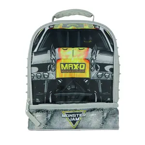 Monster Jam Lunch Bag Max-D Truck Insulated Dual Compartment Tote Bag 10"