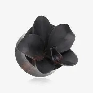 A Pair of Divine Orchid Organic Arang Wood Ear Gauge Plug
