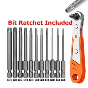 12pcs T6-T40 Magnetic Head Torx Screwdriver Bit Set Security Tamper Proof Star