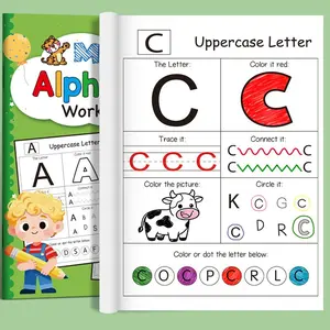 48 pages of my alphabet workbook, 26 English letter case workbook, fun coloring exercise notebook, suitable for letter learning and practicing writing, helping children learn easily