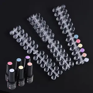 720 Pcs Nail Polish Swatch Dots round Acrylic False Nail Display Tips Transparent Nail Art Polish Color Display Chart with Adhesive Sticker Nail Tech Supplies for Home or Salon Use SUTOKAKA