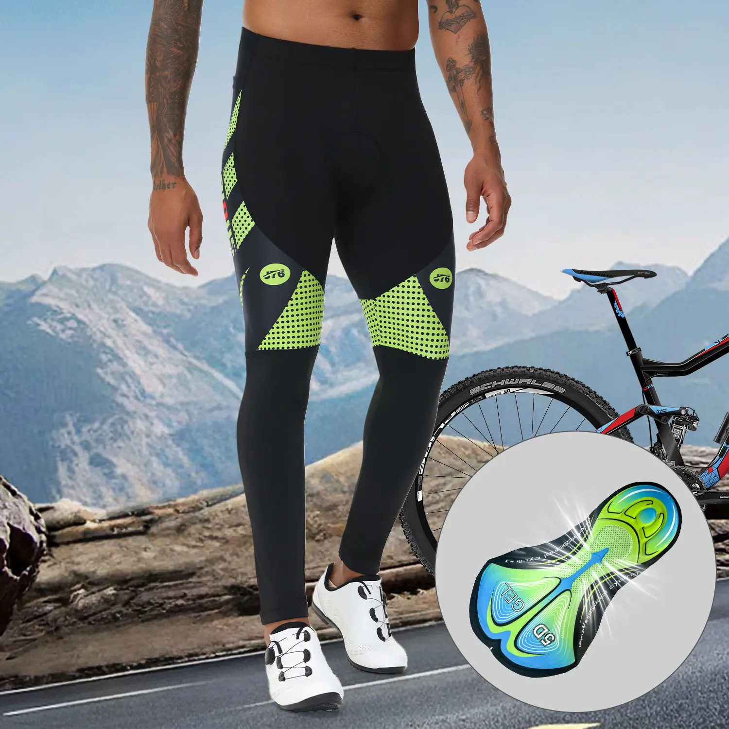 Men’s functional athletic cycling long pants featuring 3D slimming cuts; lightweight, breathable, and moisture-wicking for a cool feel. Full body-hugging ergonomic fit; versatile sports pants suitable for cycling, fitness, running, and all-around wear.
