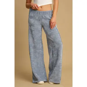 Umgee Elastic Waist Wide Leg Pants