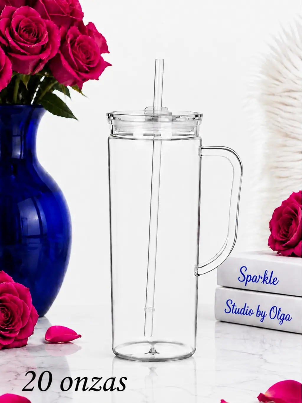 Snowglobe 20 Onzas Personalized Mason Jar with Handle and Straw - Create Your Magic with Customizable 20 oz Mason Jars with Handle