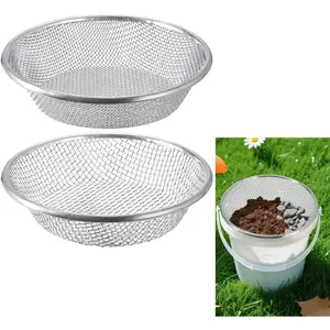 Soil Sifter Galvanized Screen, Soil Sieve for Compost Dirt Sand Rock, Rust-Resistant Sifter for 5 Gallon(1/8in,1/4in)