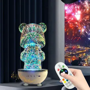 Bear Design Multifunctional Wireless Speaker, USB Rechargeable Portable Speaker with RGB Light Effect, Mini Speaker with 360° Rotation, Suitable for Bedroom Night Lights