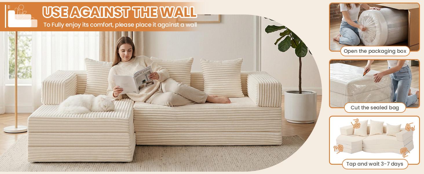 Winzoo DIY Folding Boneless Couch,Oversized Convertible Modular Sectional Sofa Bed,Modern Cloud Couch,Sleeper Sofa,Futon for Small Spaces Apartment Winzoo DIY Folding Boneless Couch,Oversized Convertible Modular Sectional Sofa Bed,Modern Cloud Couch,Sleeper Sofa,Futon for Small Spaces Apartment