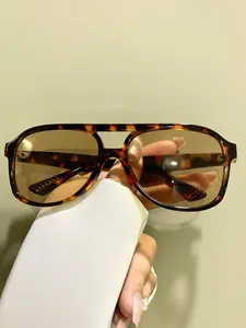 Retro Double Beam Glasses, Trendy Fashion Simple Frog Eyeglasses, Trendy Decorative Eyewear for Men and Women