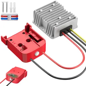 Azocek Upgraded Power Wheel Adapter for Milwaukee 18V Battery - Built-in Switch & LED Indicator - Overcurrent & Overdischarge Protection - 12AWG 30A DIY Connector for RC Car & Robotics [Battery Not Included]