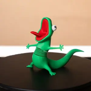 3D Printed Gecko Pen Holder Desktop Decor, Creative Lizard Pen Stand, Resin Animal Pencil Rack, Cute Office Desk Organizer Gift