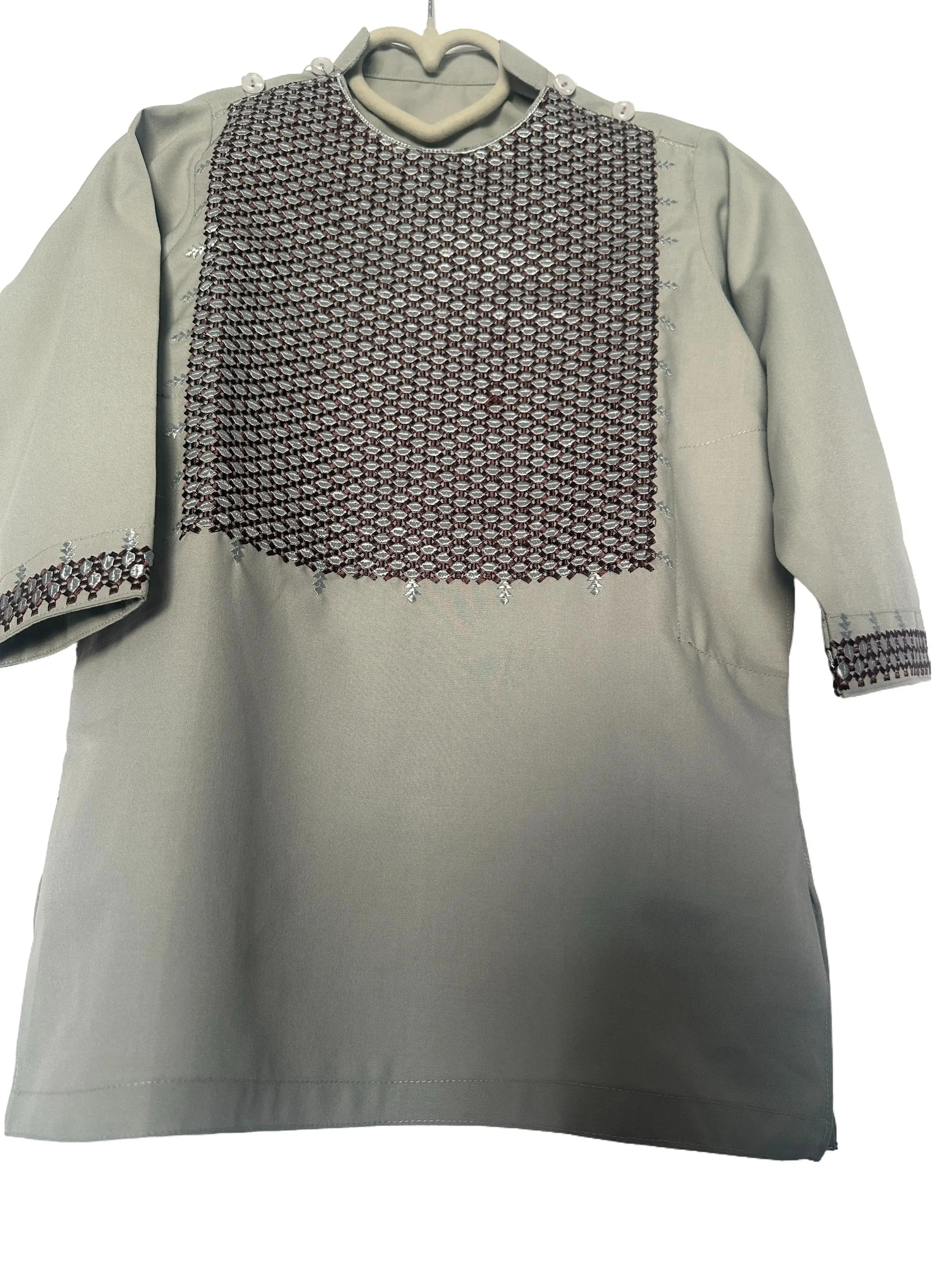 Peran Tumban Afghani clothes for Boy Traditional Gul Duzi Dress Muslim Clothe with Pants پیراهن تنبان افغانی بچگانه
