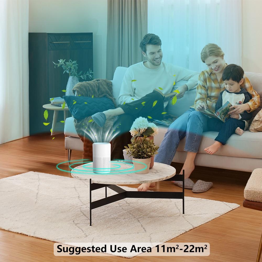20db Quiet Air Cleaner Air Filter Eliminator Air Purifiers HEPA Air Purifierm, for Home with USB Cable, for Bedroom Desktop Office Living Room for Pet, Pollen, Smoke Odor Pollutants