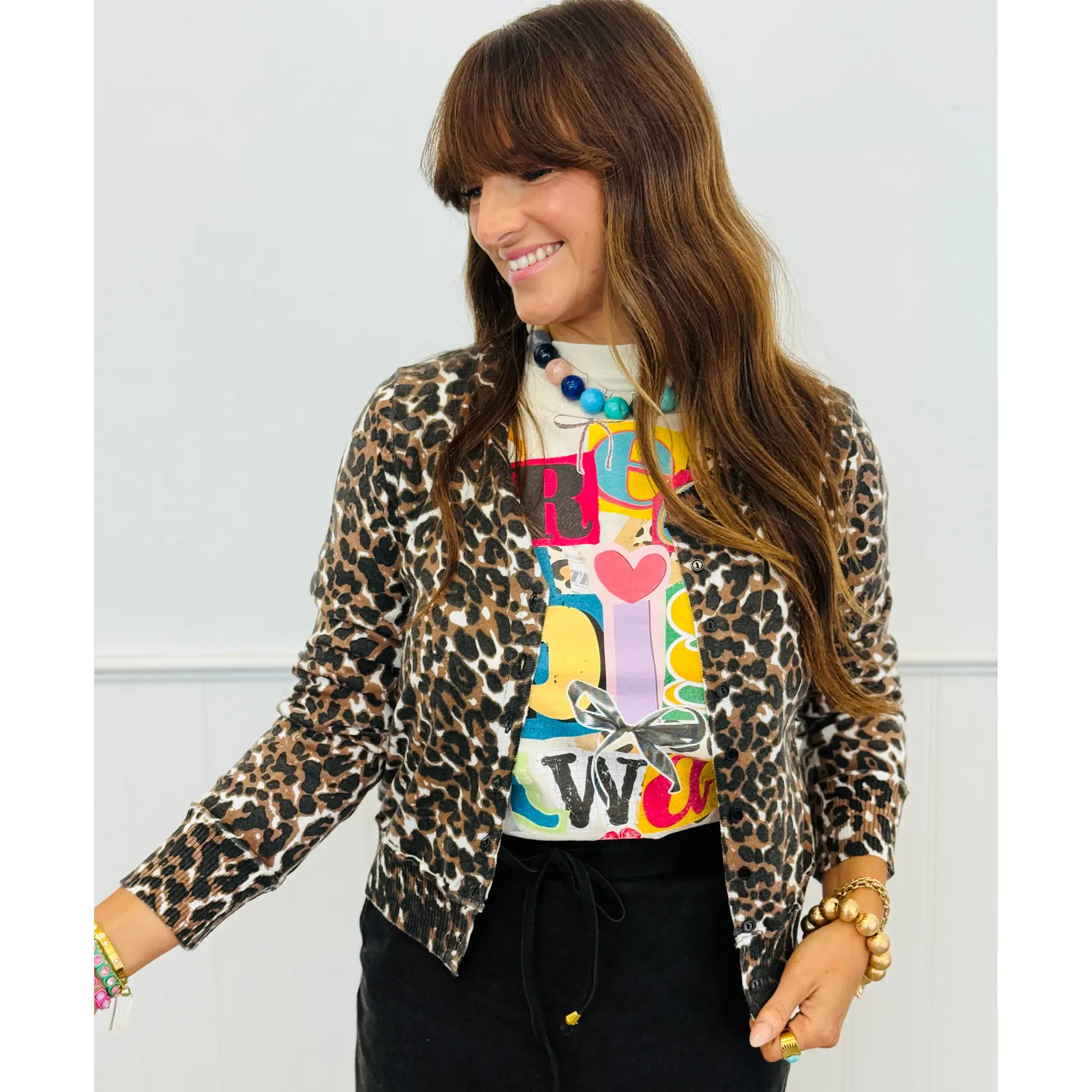 S&C X WR Leopard Print Sweater Cardigan (Reg. and Plus)