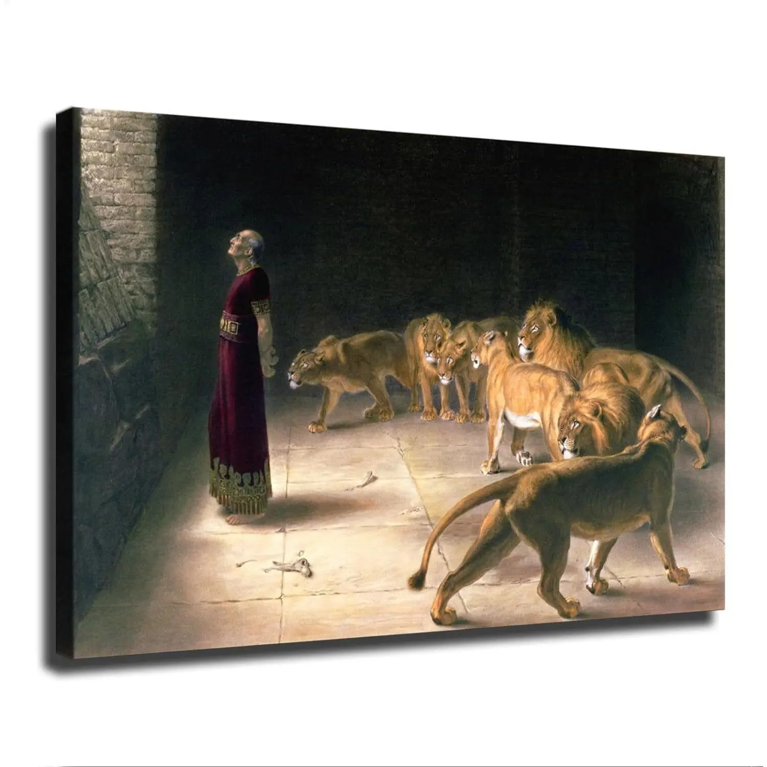 Daniel In The Lions Den Poster Picture HD Canvas Print Famous Artwork Decor Decoration Gift Room Wall Hand Ornaments Photo