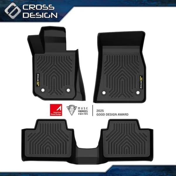 CROSSDESIGN TPE All-Weather Car Floor Mats Set - Custom-Fit  for 2019-25 BMW 330i, 320i, M340i, M3, Automotive Car Accessories