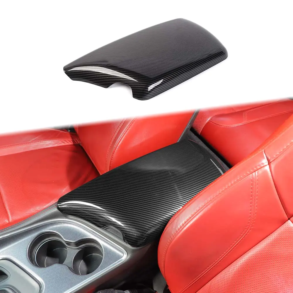 Car Interior Decorative Center Console Armrest Box Panel Cover Trim for 2015+ Dodge Challenger, Automotive Decoration, Vehicle Accessories, Father's Day Gift