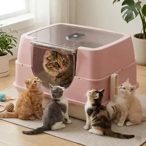 20'' Extra Large Hooded Cat Litter Box with Scoop - Enclosed Front Entry Design for Anti-Tracking, Leak-Proof & Easy Cleaning - Ideal for Large Cats & Multi-Cat Households