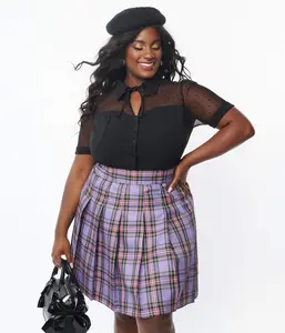 Unique Vintage Plus Size 1950s Black Addison Blouse