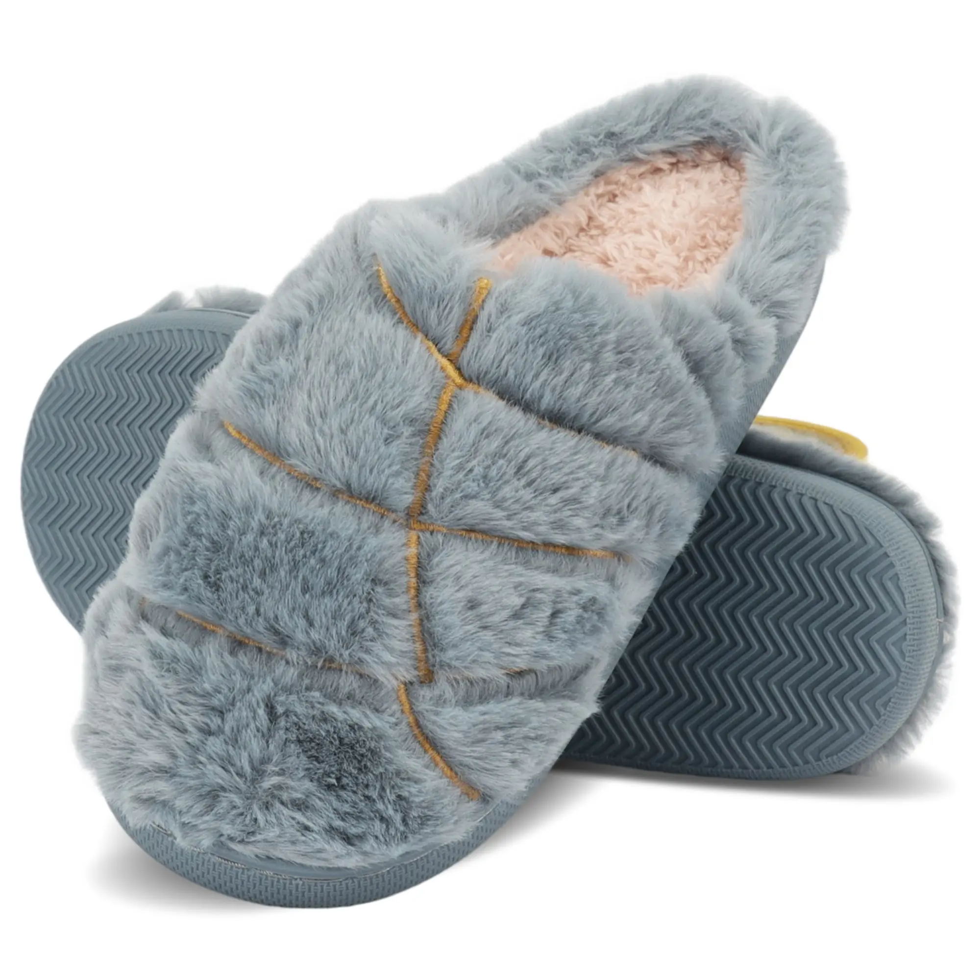 House Slippers for Women & Men - Fuzzy, Casual Indoor/Outdoor Shoes with Memory Foam & Faux Fur Lining