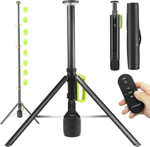 Rechargeable Telescopic Camping Light, 3000LM LED Work Lights on Stand, 8.4 FT Hight Light Ranger 80 FT Portable Outdoor Light, Quick Setup Tripod Light for Outdoor, Jobsite,