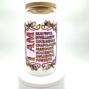 I Am Affirmations Glass Libby Cup 16oz  Drinkware