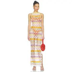 ANDREEVA Handmade Crochet Dress in Rainbow Multicolor