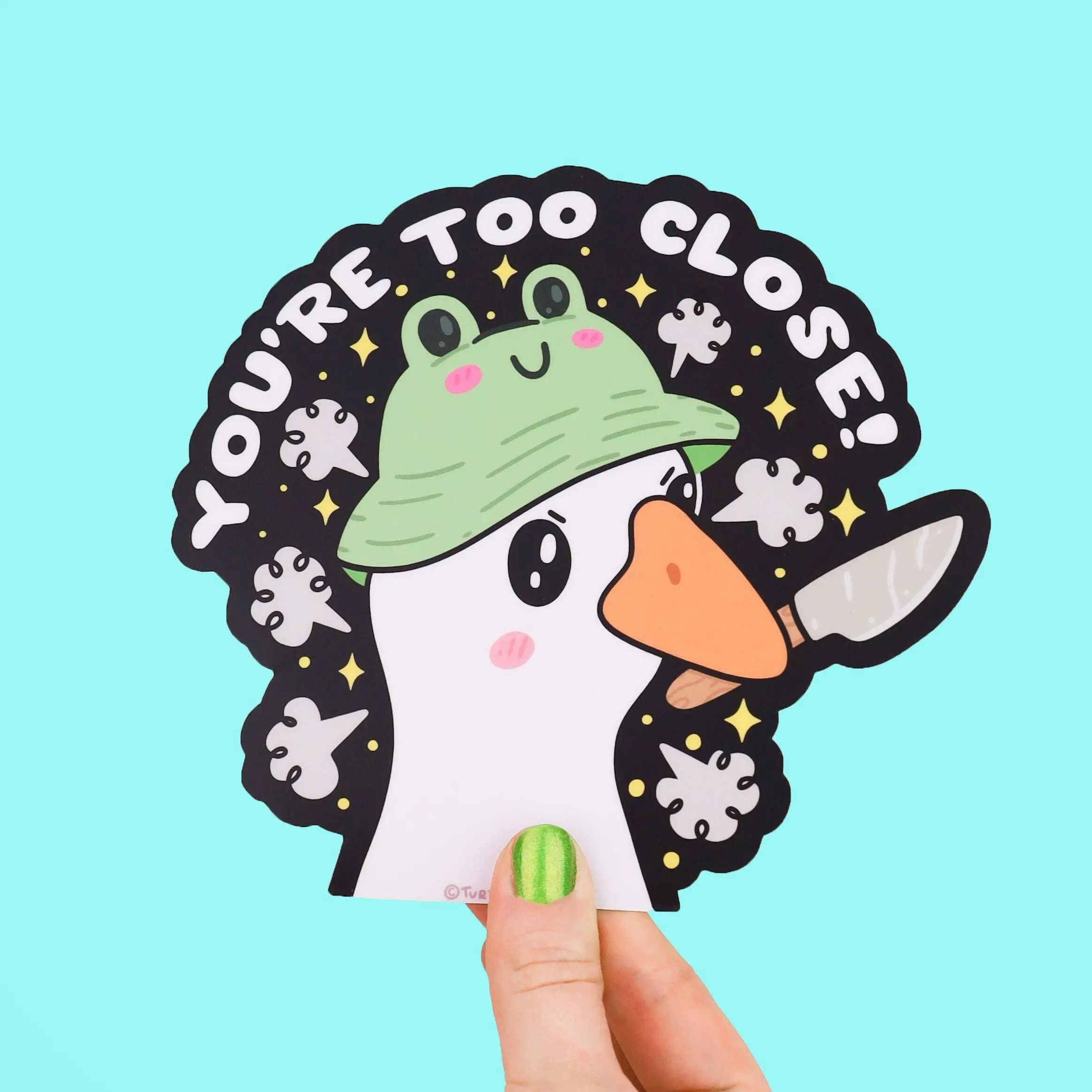 Turtle's Soup Too Close Goose Peek-A-Boo Vinyl Sticker Bumper Car Decal Weather Proof Vehicle Design