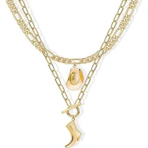 GleamJoy S Cowboy Necklace for Women Cowgirl Costume Country Concert Outfits for Women Boho Cowgirl Hats Boots Necklace Western Outfits Accessories Cowgirl Jewelry