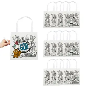 12" x 12" Medium Color Your Own Zoom In VBS Tote Bags - 12 Pc.