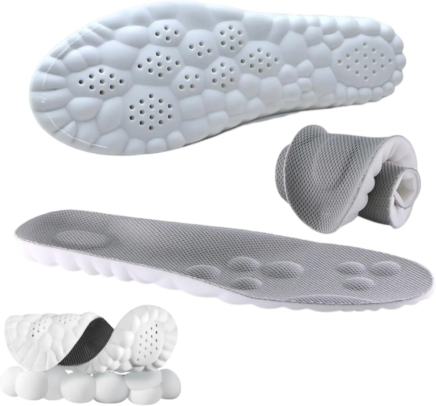 4D Cloud-Like Comfort Soles for Men - Soft Memory Foam Cushioning Insoles - Trim to Fit Steppers Insoles with Arch Support for Foot Pain Relief and Fatigue Reduction