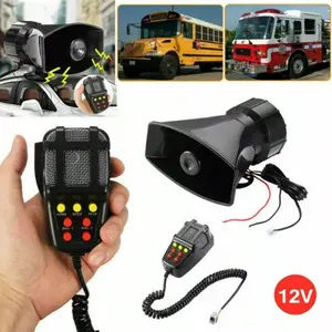 7 Tone Car Siren Vehicle Horn with Mic, PA Speaker System and Sound Amplifier, Electric Hooter, Siren and Traffic Sound PA Microphone System