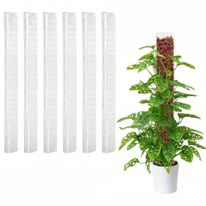 6 Pack 24 Inch Durable Plastic Moss Sticks, Plant Support for Bamboo, Climbing Plants, Indoor Plants, Outdoor Climbing Plants, Works with Peat Moss