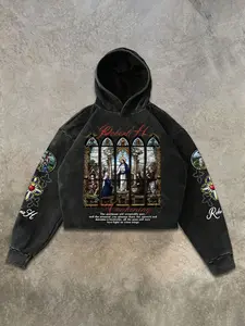 Unisex Streetwear Graphic Hoodie, Loose Fit Long Sleeve Casual Sweatshirt, Fall & Winter Fashion, Daily Wear Top, Stylish