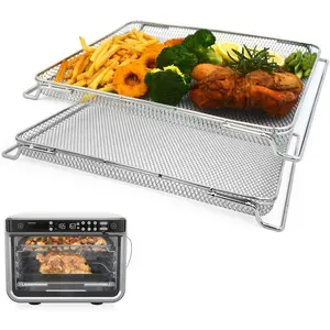 2 count Air Fryer Oven Basket, Replacement Stainless Steel Baking Trays for  Foodi DT201 DT251 10-in-1  XL Air Fryer Oven, Mesh Dehydrating Basket Accessories