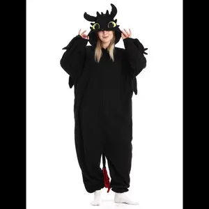 Women's Toothless Onesie Pajama Jumpsuit - Cartoon Animal  Halloween & Christmas Party Costume, Comfy Loungewear Sleepwear Set Womenswear Homewear