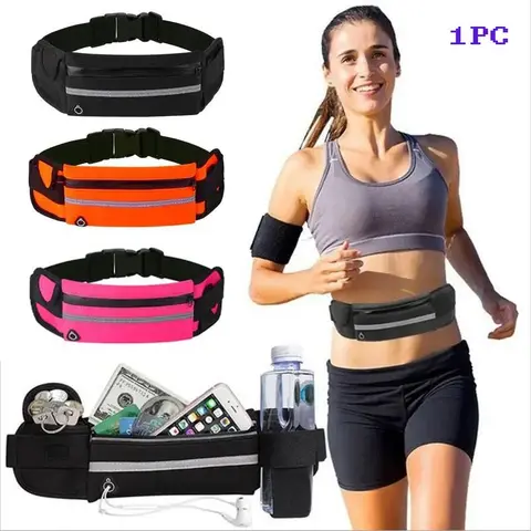 Running Belt for Active Women and Men, Money Belt and Running Fanny Pack, Hiking Fanny Pack, Holder for Cell Phone, Money, and Keys, Adjustable Belt Pouch fits Most Phone and Waist Sizes, Sport and Outdoor Jogging Equipment, Gear