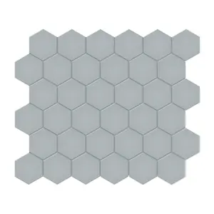 2 In Hexagon Soho Cloud Blue Matte Glazed Porcelain Mosaic