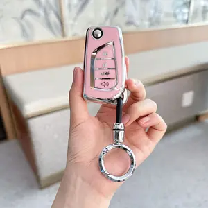 ACEBOY for Toyota Key Fob Cover with Keychain Lanyard, Key Case Protection Fit for Toyota RAV4 Fortuner Tundra Camry Highlander Corolla Smart Key Protector Holder
